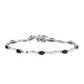 14K White Gold Oval Sapphire and Diamond Bracelet