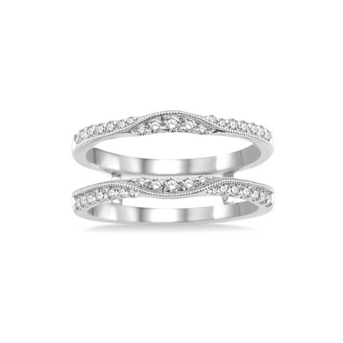 1/2 Ctw Round Cut Diamond Insert Ring in 14K White Gold
