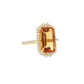 14K Yellow Gold Citrine and Diamond Cocktail Ring
