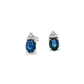 White Gold Royal Blue Sapphire and Diamond Earrings