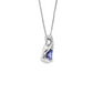 Trillion Tanzanite Diamond Pendant Necklace in Sterling Silver