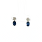 Oval Sapphire and Diamond Earrings in 14K White Gold