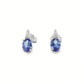 Sterling Silver Oval Tanzanite and Diamond Earrings