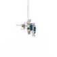 14K White Gold Sapphire and Diamond Cluster Earrings
