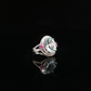 Aquamarine Pink Sapphire and Diamond Cocktail Ring in White Gold