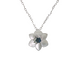 Sterling Silver Southern Magnolia Deep Blue Sapphire Pendant Necklace