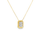 14K Yellow Gold Diamond Cluster Pendant Necklace
