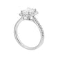 3/8 Ctw Daphne Emerald Halo Engagement Ring Setting in 14 Karat White Gold