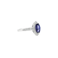 Marquise Tanzanite and Diamond Halo Ring in 10K White Gold