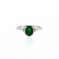 Oval Emerald and Diamond Accent Ring in 10K White Gold