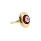 14K Yellow Gold Ruby and Diamond Domed Cocktail Ring