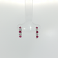 Alternating Ruby and Diamond Hoop Earrings in 14K White Gold