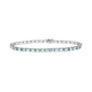 Oval Aquamarine Tennis Bracelet in Sterling Silver
