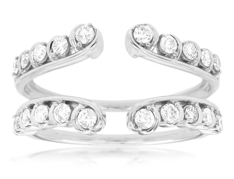 14k White Gold 0.50ctw Diamond Ring Guard