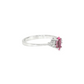 Marquise Pink Sapphire Three-Stone Ring in 14K White Gold