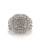 10k White Gold 2.00ctw Diamond Square Halo Cluster Engagement Ring
