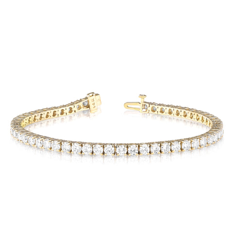 15 Ctw Lab Grown Diamond Tennis Bracelet in 14 Karat Yellow Gold
