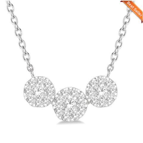 14 Karat White Gold 1/2 Carat Lovebright Diamond Pendant