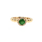 Round Emerald Diamond Halo Ring in 14K Yellow Gold