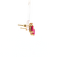 Emerald-Shape Ruby and Diamond Stud Earrings in Yellow Gold