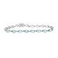 Sterling Silver Pear-Shaped Aquamarine Tennis Bracelet