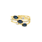 14K Yellow Gold Oval Sapphire and Diamond Multi-Stone Ring