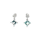 14K White Gold Aquamarine and Diamond Earrings