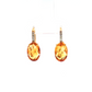 14K Yellow Gold Oval Citrine and Diamond Drop Earrings