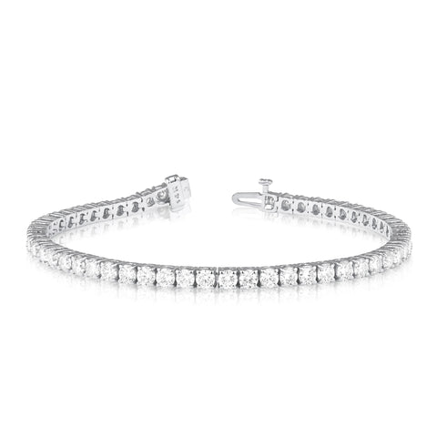 10 Ctw Lab Grown Diamond Tennis Bracelet in 14 Karat White Gold
