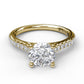 14 Karat Yellow Gold Fana 1/3 Carat Delicate Classic Diamond Engagement Ring Setting With Side Detail