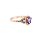 Oval Tanzanite and Diamond Halo Ring in Rose Gold