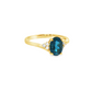 Oval London Blue Topaz Diamond Ring in 10K Gold