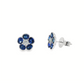 14K White Gold Sapphire and Diamond Floral Earrings