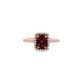 Oval Rhodolite Diamond Halo Ring in 10K Rose Gold