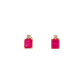 Emerald-Shape Ruby and Diamond Stud Earrings in Yellow Gold