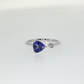 Trillion Tanzanite and Diamond Bypass Ring in Sterling Silver