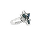 14K White Gold Floral Sapphire and Diamond Cocktail Ring