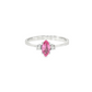 Marquise Pink Sapphire Three-Stone Ring in 14K White Gold