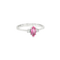 Marquise Pink Sapphire Three-Stone Ring in 14K White Gold