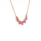 14K Rose Gold Pink Sapphire and Diamond Curved Necklace