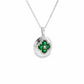 Emerald and Diamond Clover Pendant Necklace in 14K White Gold