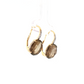 14K Yellow Gold Smokey Quartz Diamond Drop Earrings