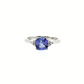 Cushion Tanzanite and Diamond Ring in 10K White Gold