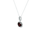 Cushion Garnet Diamond Halo Pendant Necklace in 14K White Gold
