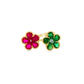 Ruby and Emerald Floral Cocktail Ring in 14K Yellow Gold