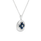 14K White Gold Sapphire and Diamond Clover Pendant Necklace