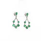 Emerald and Diamond Dangle Earrings in 14K White Gold