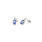 Sterling Silver Oval Tanzanite and Diamond Earrings