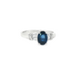 Oval Sapphire and Diamond Ring in 10K White Gold