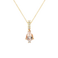 Pear Morganite and Diamond Pendant Necklace in 14K Yellow Gold